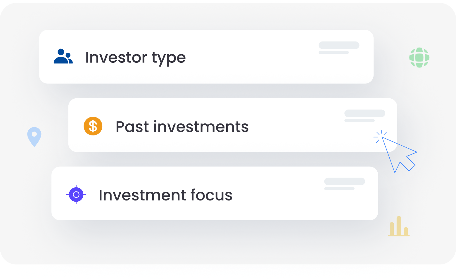 Filter investors by their investment criteria