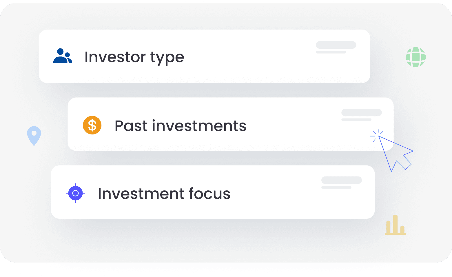 Filter investors by their investment criteria